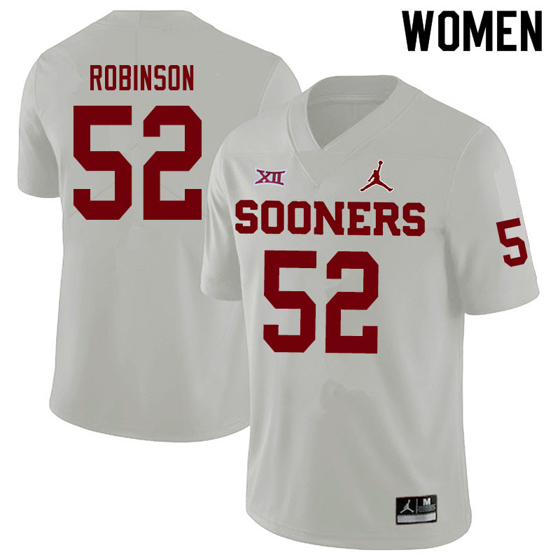 Women #52 Tyrese Robinson Oklahoma Sooners Jordan Brand College Football Jerseys Sale-White